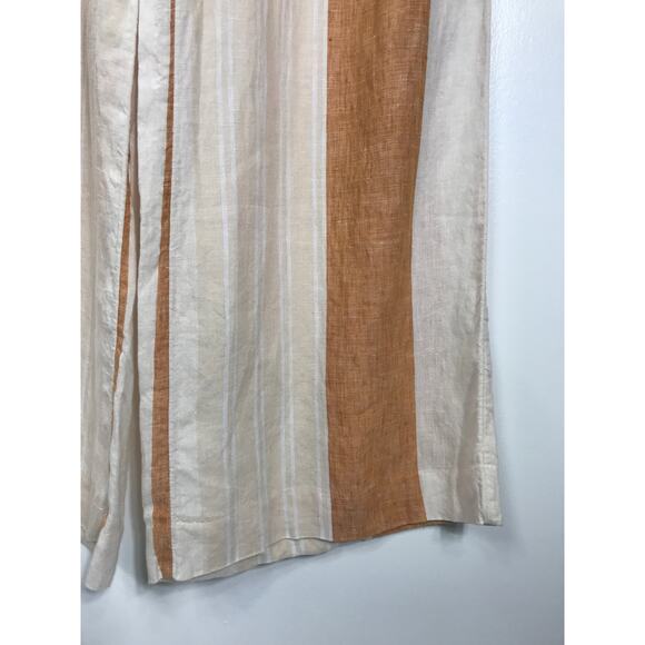Ett:twa Anthropologie Linen Wide Leg Stripe Pants Women's 0 Airy Everyday Beachy - Picture 5 of 10